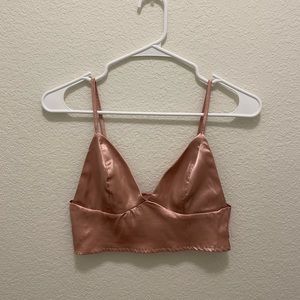 Pink silk crop top
